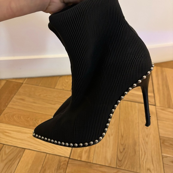 Alexander Wang Eri Plisse Studded Sock Boots - Picture 7 of 9